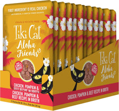Tiki Cat Aloha Friends, Chicken, Pumpkin & Beef, Grain-Free & High Moisture, Wet Cat Food for All Life Stages