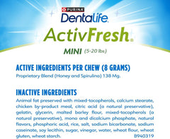 Purina DentaLife Dental Care Small/Medium Dog Chews, ActivFresh Daily Oral Care - 6.9 oz