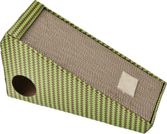 SPOT Ethical Products Corrugated Cardboard Cat Scratcher / 17" Ramp with Cutout/with Catnip and Silver Vine, Multi