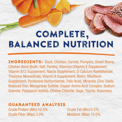 Natural Balance Platefulls Homestyle Adult Wet Dog Food, Savory Duck & Pumpkin Recipe Cooked in Bone Broth, 9 Ounce (Pack of 3)