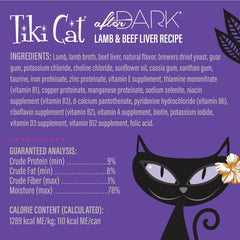 Tiki Cat After Dark Pâté, Lamb & Beef Liver, High-Protein and 100% Non-GMO Ingredients, Wet Cat Food for Adult Cats