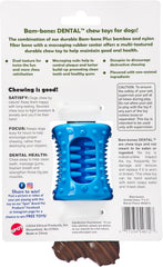 SPOT Bam-Bones Plus Dental Chew Bone - Bamboo Fiber & Nylon with a Massaging Rubber Center, Durable Long Lasting Oral Care Dog Chew for Aggressive Chewers & Teething Puppies, 6.5in, Bacon Flavor