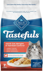 Blue Buffalo Tastefuls Adult Dry Cat Food for Weight Management & Hairball Control, Made in the USA with Natural Ingredients, Chicken Recipe