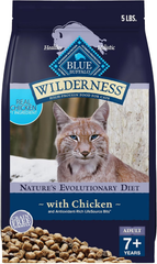Blue Buffalo Wilderness Natural Mature Dry Cat Food for Cats 7+ Years, High-Protein and Grain-Free Diet, Supports Immune System Health and Energy to Stay Active, Chicken