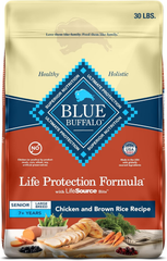 Blue Buffalo Life Protection Formula Large Breed Senior Dry Dog Food, Promotes Joint Health and Immunity, Made with Natural Ingredients, Chicken & Brown Rice Recipe