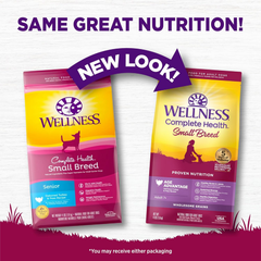 Wellness Complete Health Senior Dry Dog Food, Small Breed, Wholesome Grains, Natural, Age Advantage Turkey & Peas Recipe
