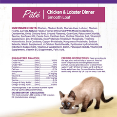 Wellness Complete Health Pate Adult Wet Cat Food, Natural, Protein-Rich, Grain Free (Chicken & Lobster)