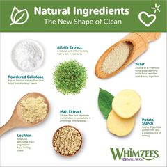 Whimzees Wellness Alligator Dog Dental Treats, Natural Chews, Large Size