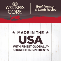 Wellness CORE Natural Wet Grain Free Canned Dog Food, Beef, Venison & Lamb