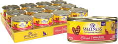 Wellness Complete Health Sliced Adult Wet Cat Food, Natural, Protein-Rich, Grain Free (Salmon Entrée)
