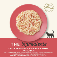Applaws Natural Wet Cat Food in Broth, Limited Ingredient Cat Food Cups, Grain-Free Cat Food Pots, No Artificials, 100% Natural Ingredient Cat Food, Chicken Breast & Duck in Broth