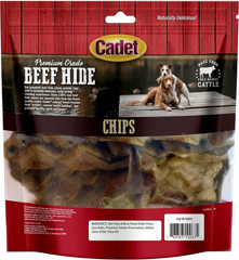 Cadet Premium Grade Beef Hide for Dogs, Long-Lasting Rawhide Chips, Single Ingredient Dog Chews, Peanut Butter Flavor