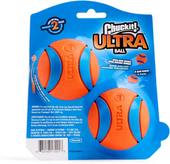 Chuckit! Ultra Ball Dog Toy - Medium Bouncy Fetch Balls For Dogs 20-60 lbs - Made from Durable Rubber - Floating Water Pet Toys 2.5-inch Diameter - Pack of 2