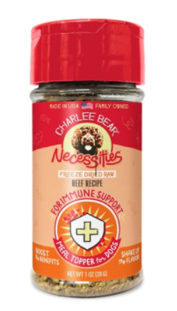 Charlee Bear Freeze Dried Beef Dog Food Topper, Immune Health, 1 oz