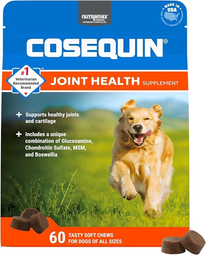 Nutramax Cosequin Dog Joint Supplement, MSM + Boswellia, Soft Chews, 60ct