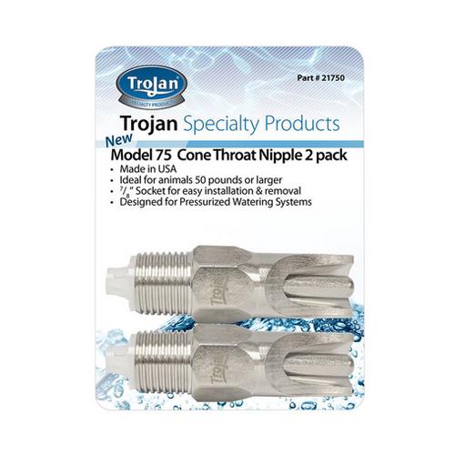 Trojan Model 75 Cone Throat Nipple – Stainless Steel Livestock Waterer for Pigs 50 lb+