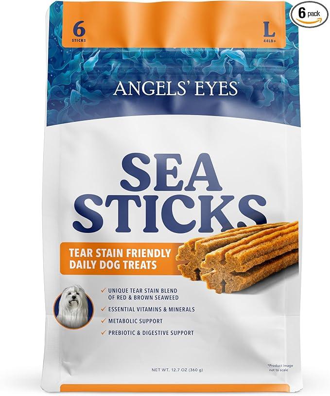 Angels' Eyes Sea Sticks Tear Stain Friendly Dog Treats, Large 6 Count