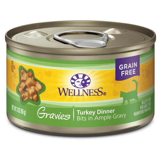 Wellness Complete Health Gravies Grain Free Canned Cat Food, Turkey Dinner, 3 Ounces (Pack of 12)