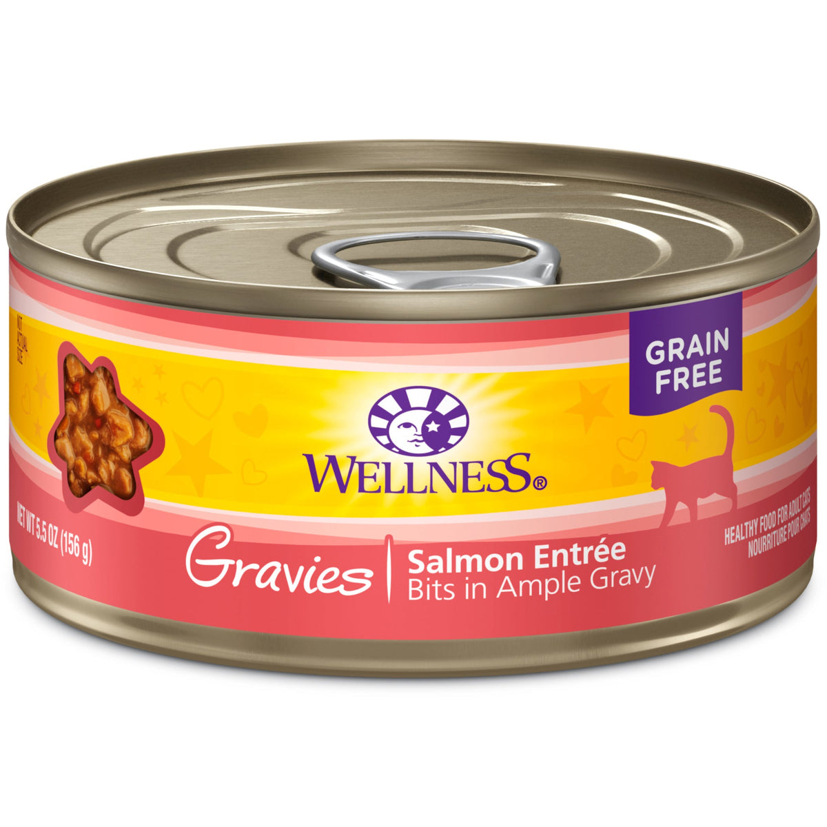 Wellness Complete Health Gravies Grain Free Canned Cat Food, Salmon Entree, 5.5 Ounces (Pack of 12)