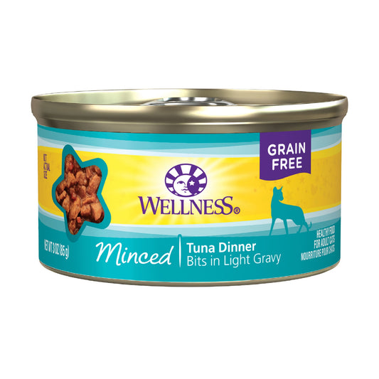 Wellness Complete Health Natural Grain Free Wet Canned Cat Food, Minced Tuna Entree, 3-Ounce Can (Pack of 24)