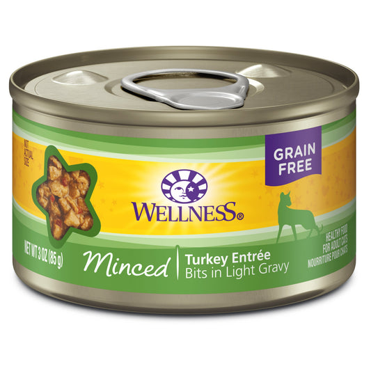 Wellness Complete Health Natural Grain Free Wet Canned Cat Food, Minced Turkey Entree, 3-Ounce Can (Pack of 24)