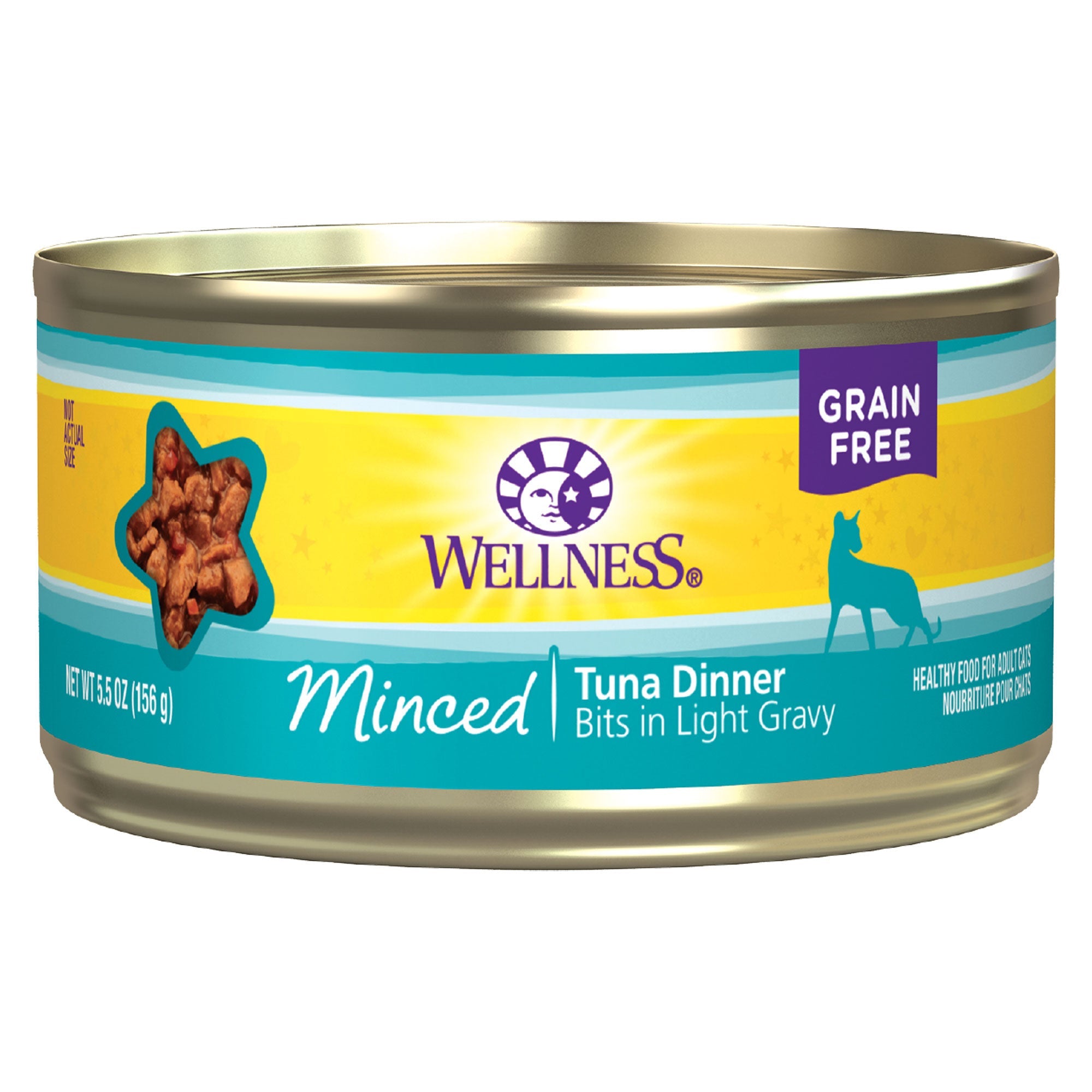 Wellness Complete Health Natural Grain Free Wet Canned Cat Food, Minced Tuna Entree, 5.5-Ounce Can (Pack of 24)