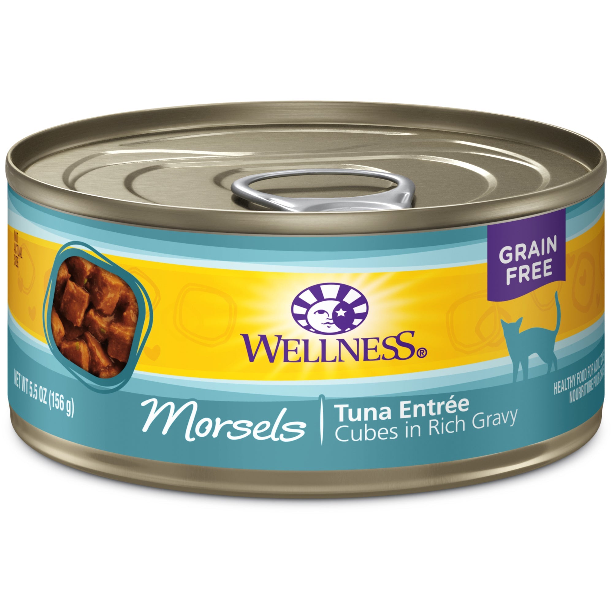 Wellness Complete Health Natural Grain Free Wet Canned Cat Food, Cubed Tuna Entree, 5.5-Ounce Can (Pack of 24)