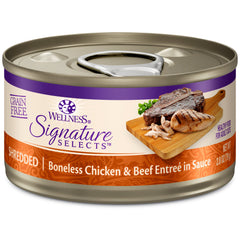 Wellness CORE Signature Selects Grain Free Canned Cat Food, Shredded Chicken & Beef Entree in Sauce, 2.8 Ounces (Pack of 12)