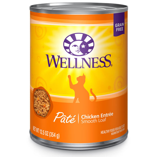 Wellness Complete Health Grain Free Canned Cat Food, Chicken Pate, 12.5 Ounces (Pack of 12)