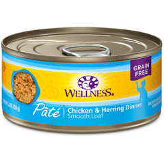 Wellness Complete Health Grain Free Canned Cat Food, Chicken & Herring Dinner Pate, 5.5-Ounce Can (Pack of 24)