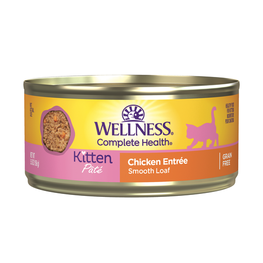 Wellness Complete Health Kitten Canned Wet Cat Food, Chicken Entree Recipe, 5.5 oz Can, Pack of 24