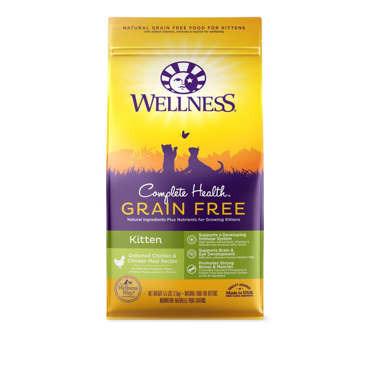 Wellness Complete Health Natural Grain Free Deboned Chicken & Chicken Meal Dry Kitten Food, 5.5 Pound Bag