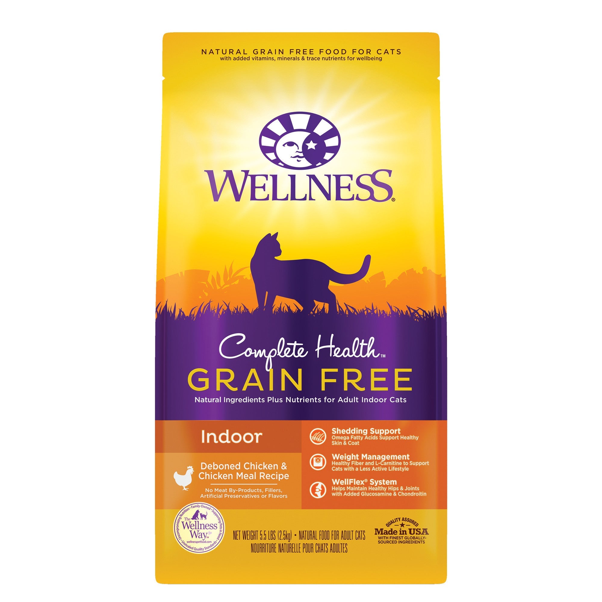 Wellness Complete Health Grain-Free Indoor Deboned Chicken Recipe Dry Cat Food, 5.5 Pound Bag