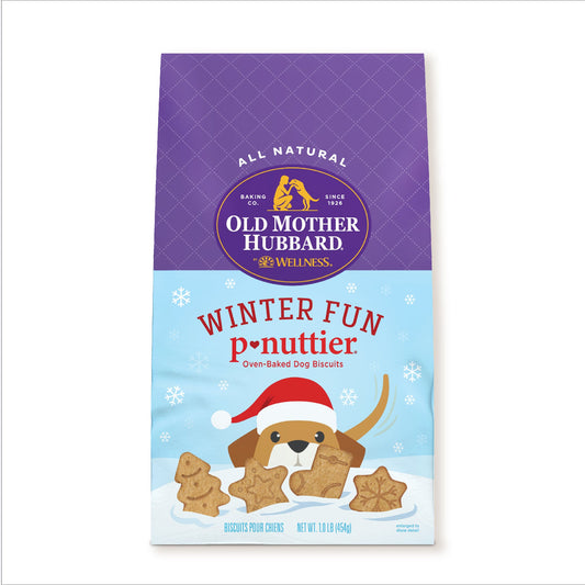 Old Mother Hubbard by Wellness Winter Fun P-Nuttier Natural Oven-Baked Biscuits Dog Treats, 16 Ounce Bag