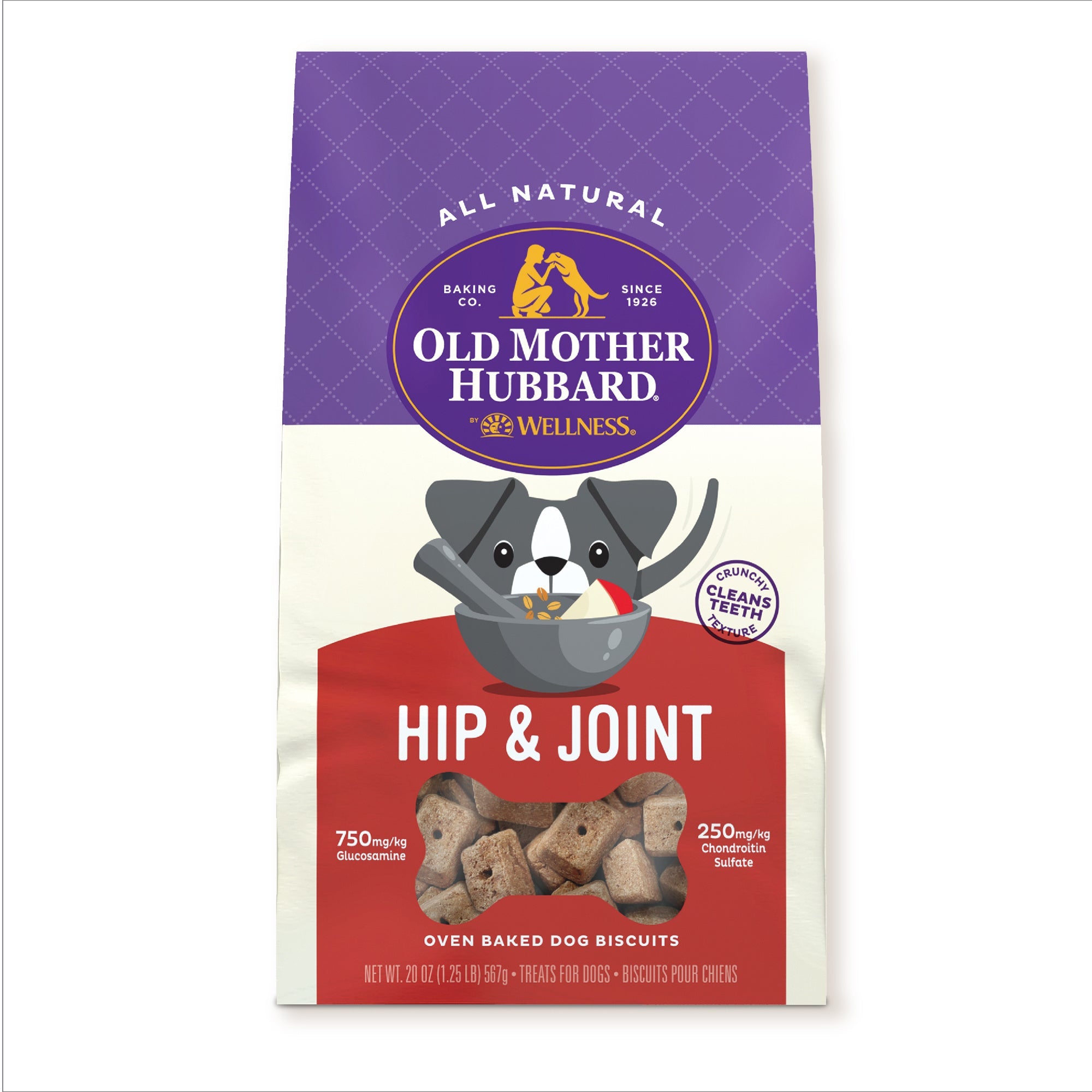 Old Mother Hubbard by Wellness Mother's Solutions Hip & Joint Natural Oven-Baked Biscuits Dog Treats, 20 Ounce Bag