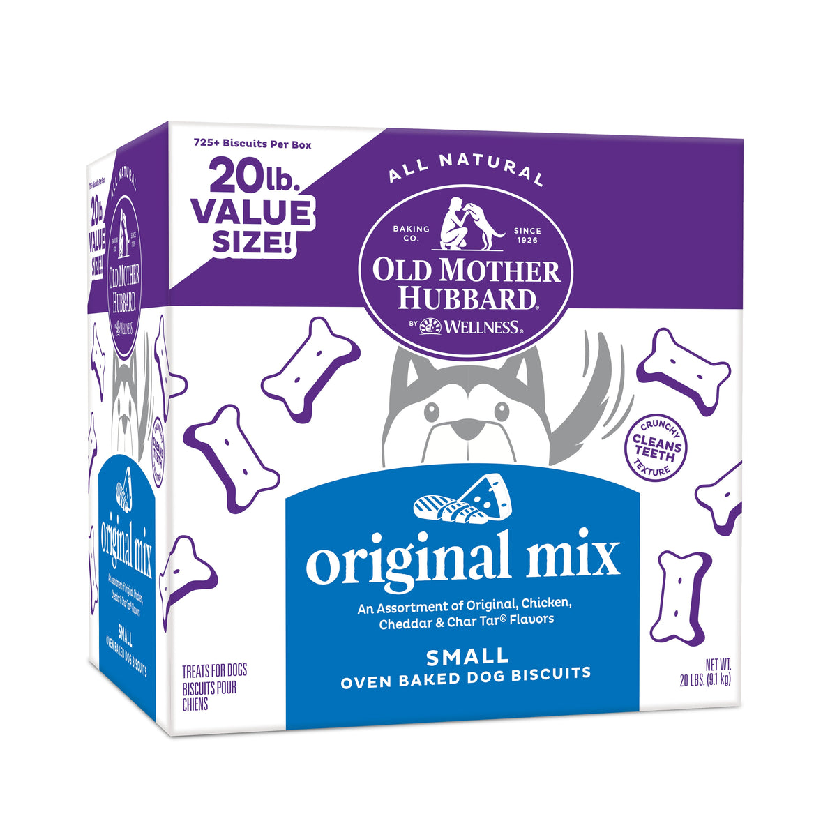 Old Mother Hubbard by Wellness Classic Original Mix Natural Small Oven-Baked Biscuits Dog Treats, 20 Pound Box