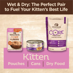 Wellness CORE Tiny Tasters Wet Kitten Food, Chicken Pate, 1.75 Ounce Pouch (Pack of 12)