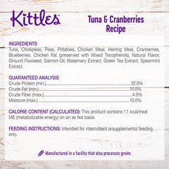 Wellness Kittles Natural Grain Free Cat Treats, Tuna & Cranberries, 6-Ounce Bag