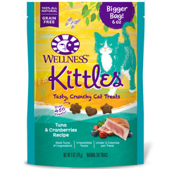 Wellness Kittles Natural Grain Free Cat Treats, Tuna & Cranberries, 6-Ounce Bag