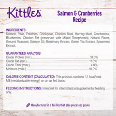 Wellness Kittles Natural Grain Free Cat Treats, Salmon & Cranberries, 6-Ounce Bag