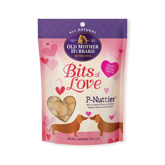 Old Mother Hubbard Natural Valentine's Day Dog Snacks, Bits of Love, 6-Ounce Bag