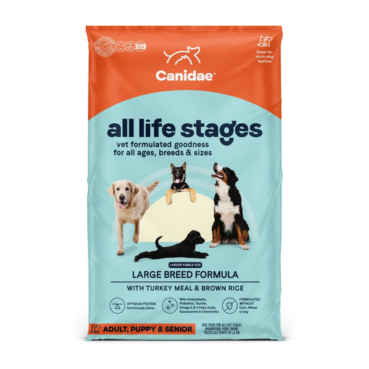 Canidae All Life Stages Premium Dry Dog Food for Large Breeds, All Ages, Turkey Meal & Brown Rice Formula, 40 lbs.