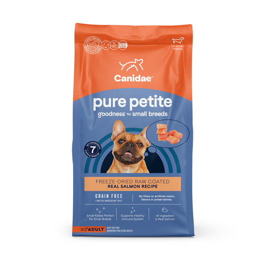 Canidae Pure Petite Premium Freeze-Dried Raw Coated Dog Food for Small Breeds, Real Salmon Recipe, 10 lbs, Grain Free