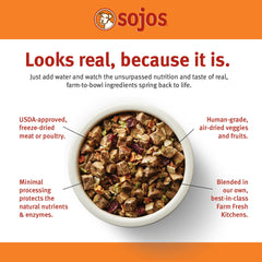 Sojos Complete Beef Recipe Adult Grain-Free Freeze-Dried Raw Dog Food, 1.75 Pound Bag