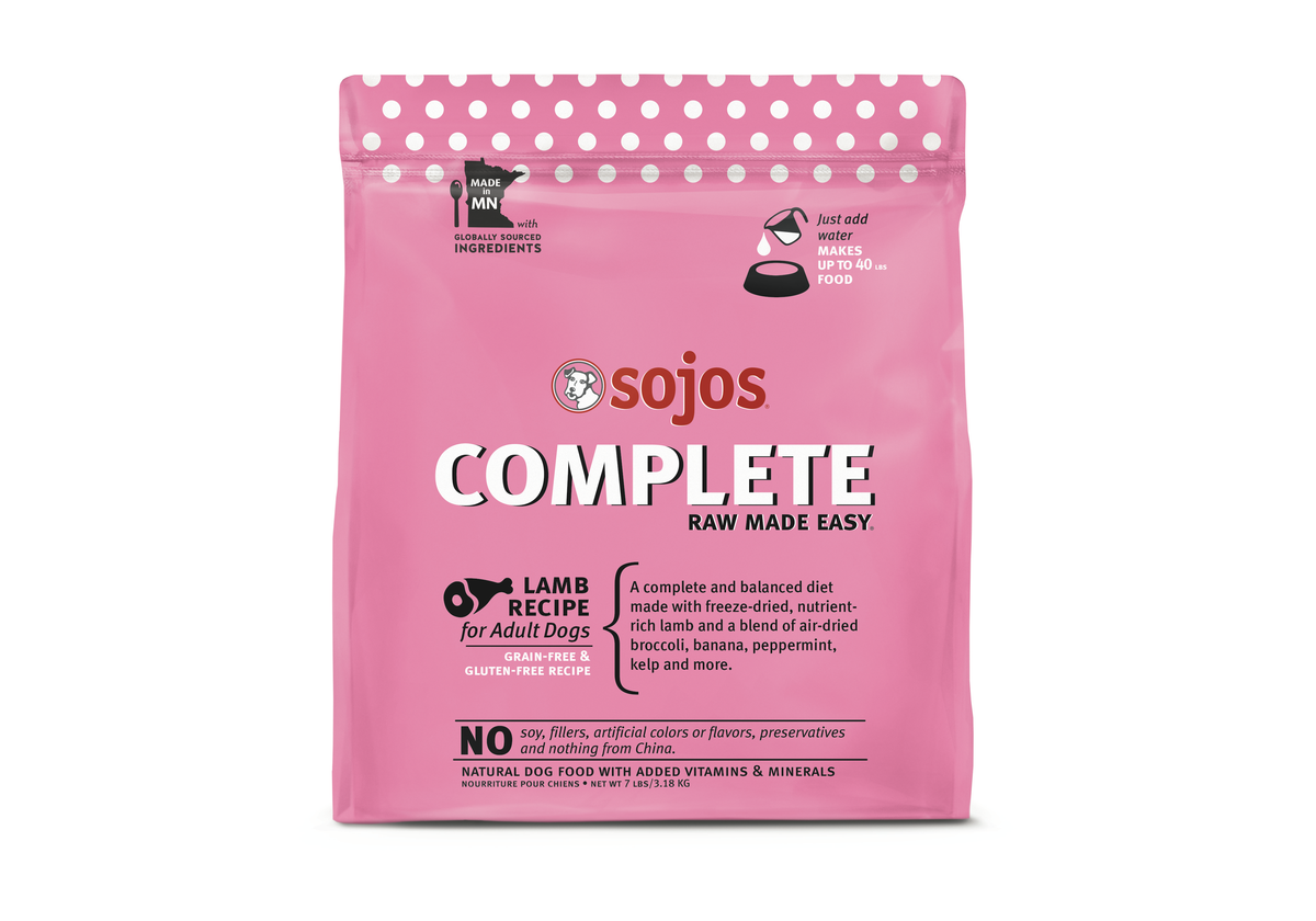 Sojos Complete Lamb Recipe Adult Grain-Free Freeze-Dried Raw Dog Food, 7 Pound Bag