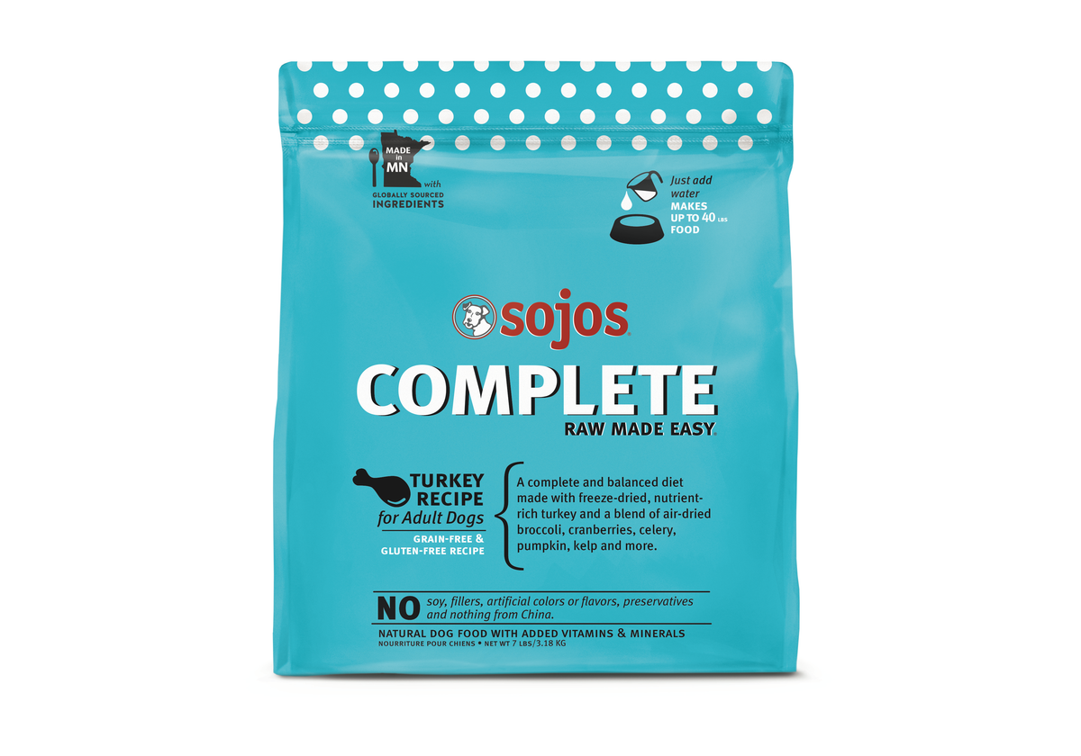 Sojos Complete Turkey Recipe Adult Grain-Free Freeze-Dried Raw Dog Food, 7 Pound Bag