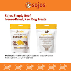 Sojos Simply Beef Freeze-Dried Dog Treats, 4 oz