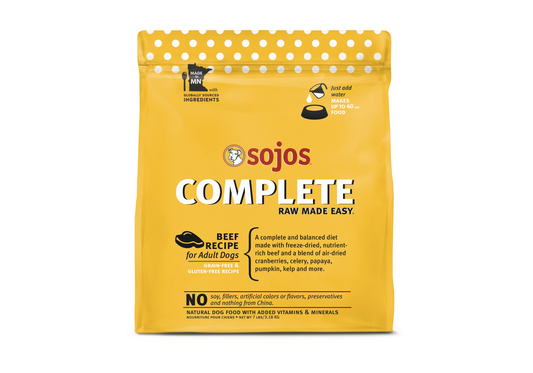 Sojos Complete Beef Recipe Adult Grain-Free Freeze-Dried Raw Dog Food, 7 Pound Bag