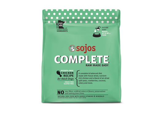 Sojos Complete Chicken Recipe Adult Freeze-Dried Grain-Free Raw Dog Food, 7 Pound Bag