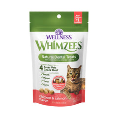 Wellness WHIMZEES Natural Grain Free Cat Dental Treats, Chicken & Salmon Flavor, 2 Ounce